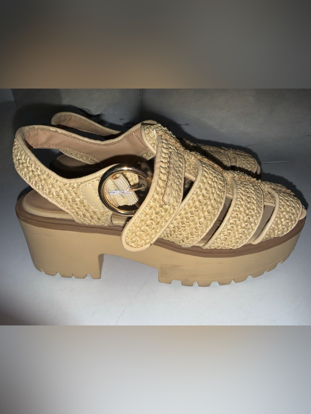 wild fable Woven Platform Clog Sandals - Tan